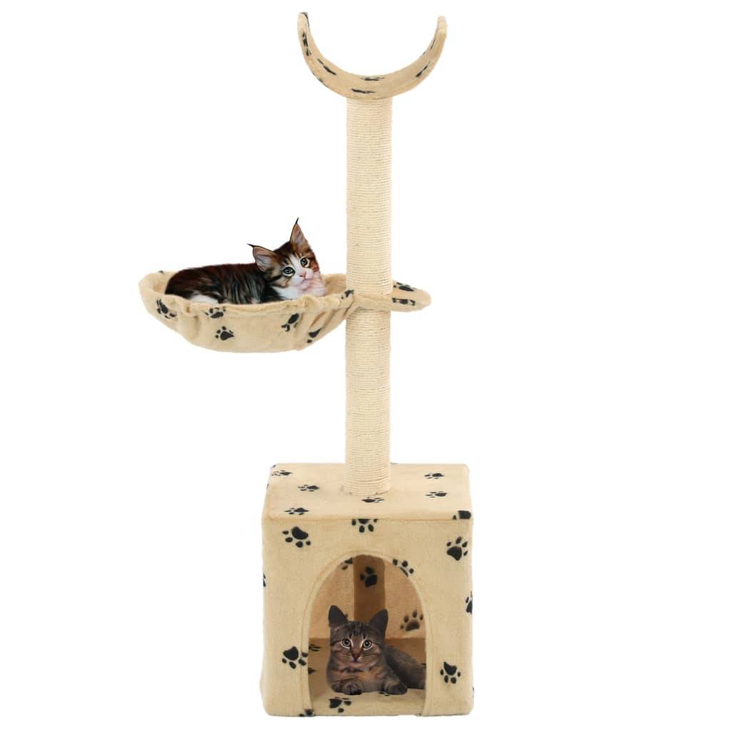 Arbre à chat design avec niche et panier douillet pour chaton et petit chat 105 cm Beige - ComfortXL Outdoor Living - Image 2