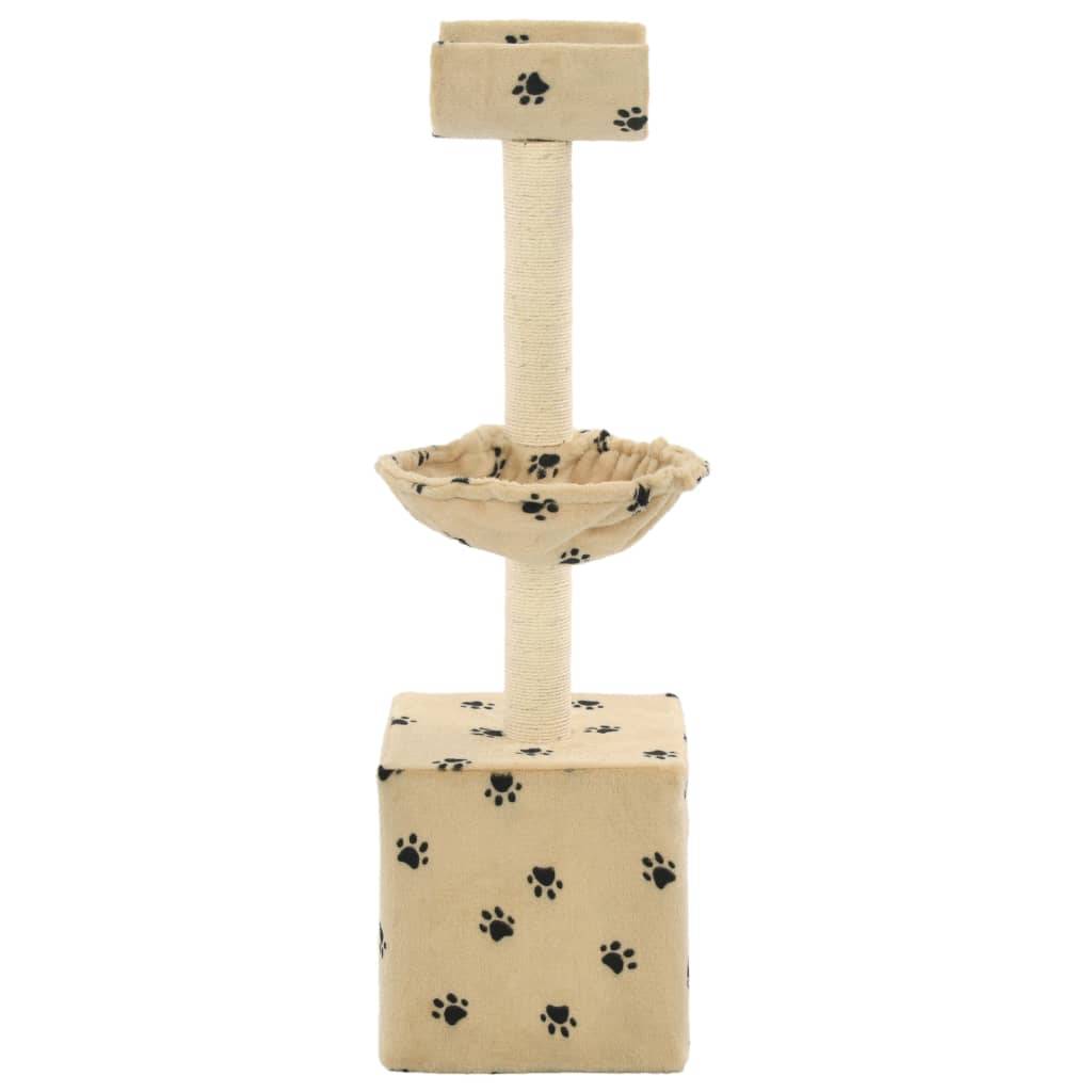 Arbre à chat design avec niche et panier douillet pour chaton et petit chat 105 cm Beige - ComfortXL Outdoor Living - Image 3