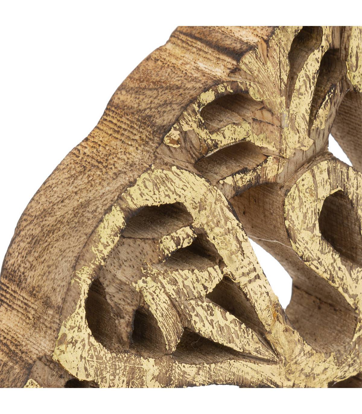 Objet déco à poser en Bois de Manguier sculpté motifs ethniques H 34.5 cm - Image 2
