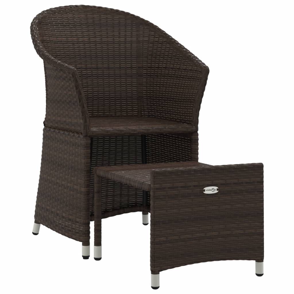 Helloshop26 - Salon de jardin meuble d'extérieur ensemble de mobilier 2 pièces avec coussins marron résine tressée - Image 2