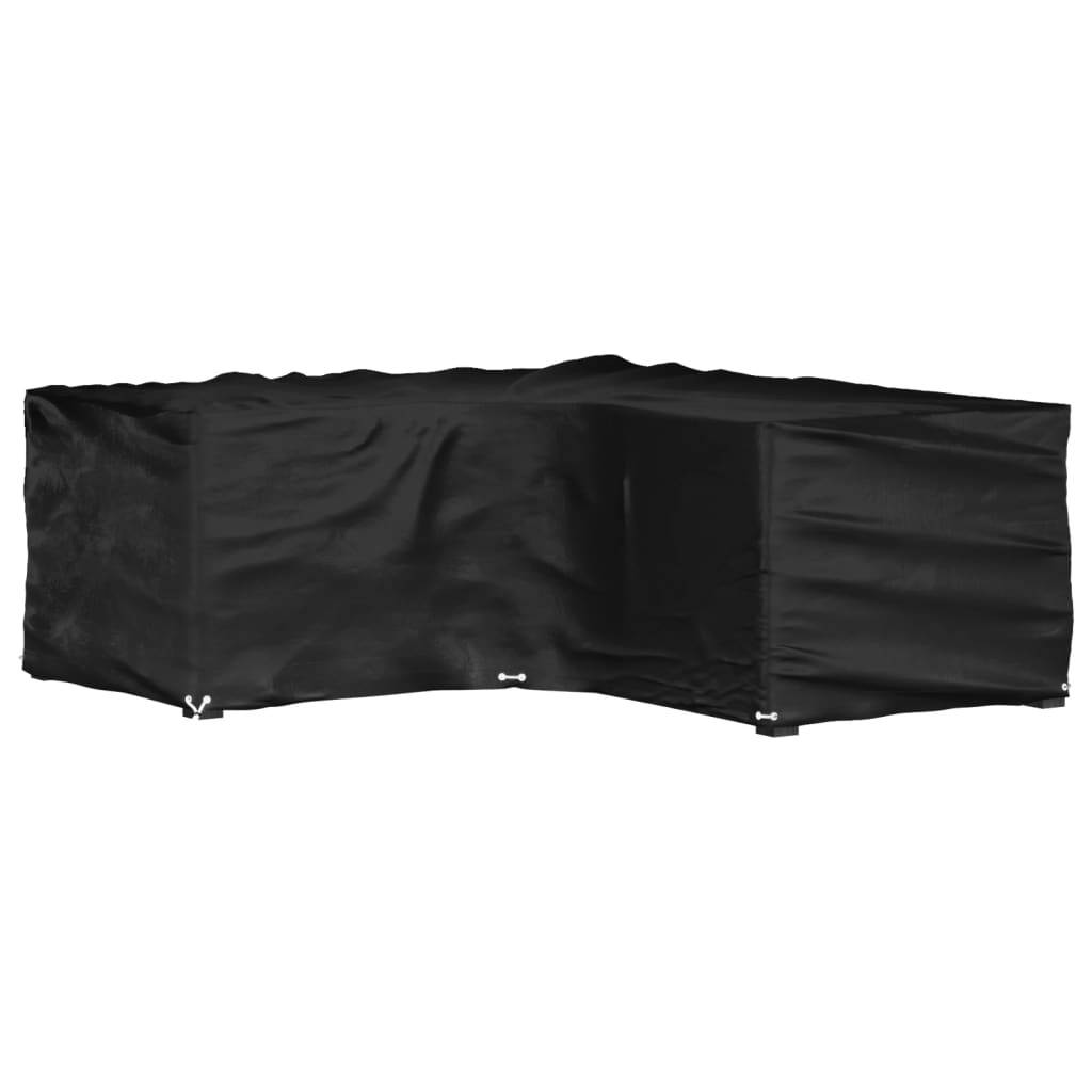 Housse pour Salon de Jardin d'Angle en L PE Imperméable Protection UV pour Canapé d'Extérieur Noir 185x185x70cm – ComfortXL Outdoor Living - Image 1