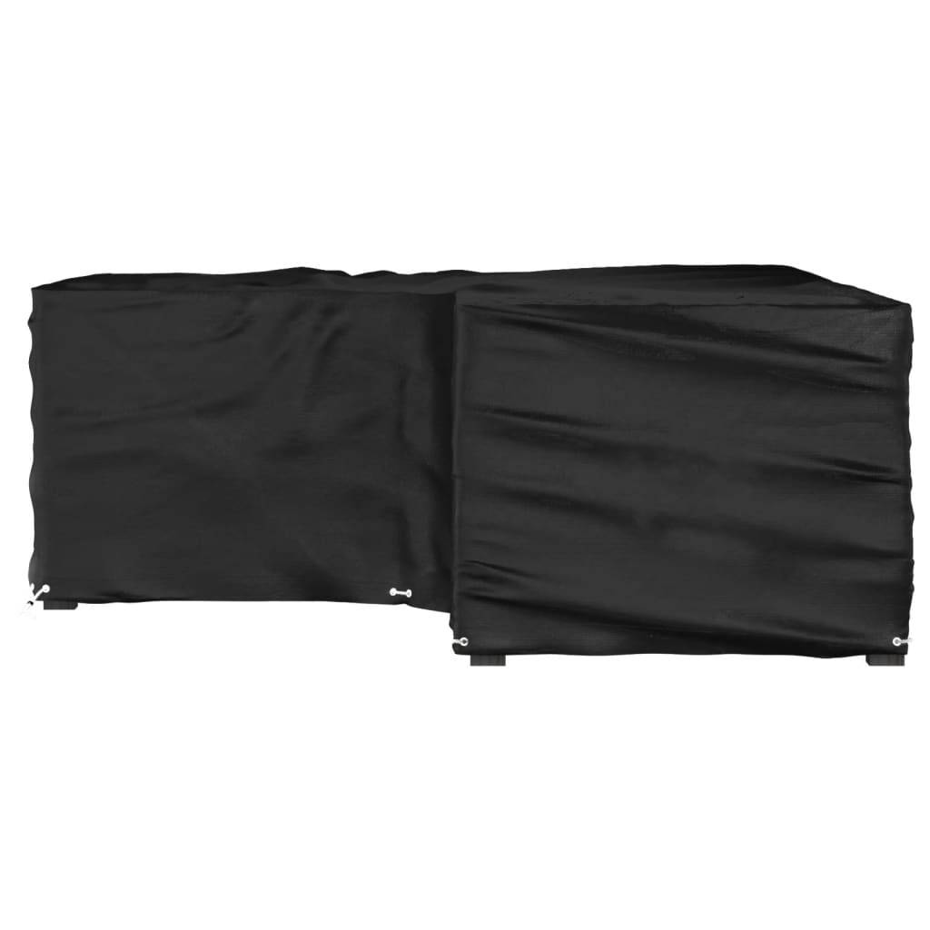 Housse pour Salon de Jardin d'Angle en L PE Imperméable Protection UV pour Canapé d'Extérieur Noir 185x185x70cm – ComfortXL Outdoor Living - Image 5