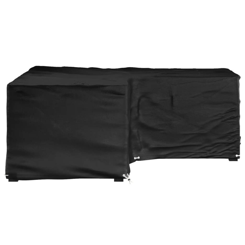 Housse pour Salon de Jardin d'Angle en L PE Imperméable Protection UV pour Canapé d'Extérieur Noir 185x185x70cm – ComfortXL Outdoor Living - Image 3