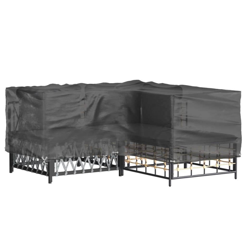 Housse pour Salon de Jardin d'Angle en L PE Imperméable Protection UV pour Canapé d'Extérieur Noir 185x185x70cm – ComfortXL Outdoor Living - Image 2