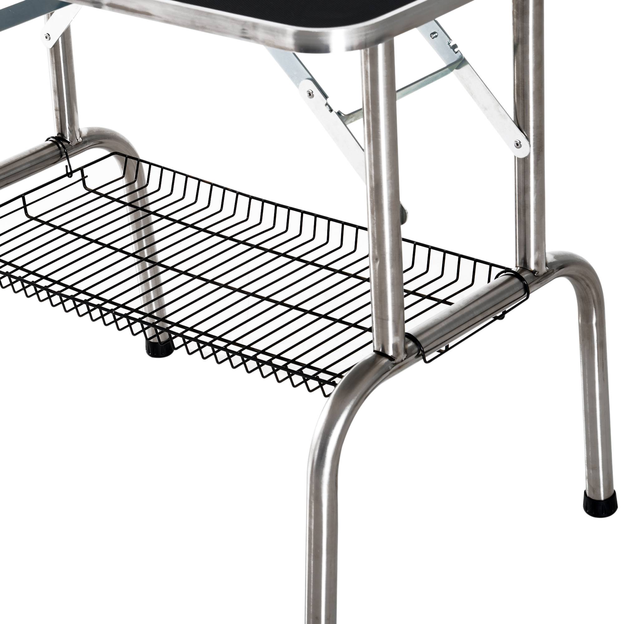 ComfortXL - Table de toilettage pour chien acier inoxydable 90 x 60 x 75 cm noire pliable potence panier jusqu’à 150 kg - Image 9
