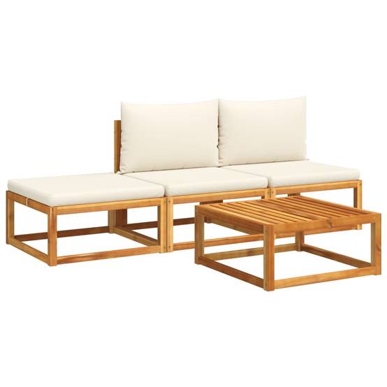 Ensemble de canapés de jardin | Canapé D'extérieur | Sofa De Jardin 4 pièces avec coussins en bois d'acacia et corde Maison Chic - Image 1