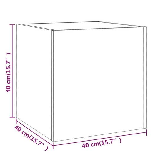 Helloshop26 - Jardinière bac lit surélevé plantes fleurs terrasse jardin brillant 40 x 40 x 40 cm bois d'ingénierie blanc - Image 4