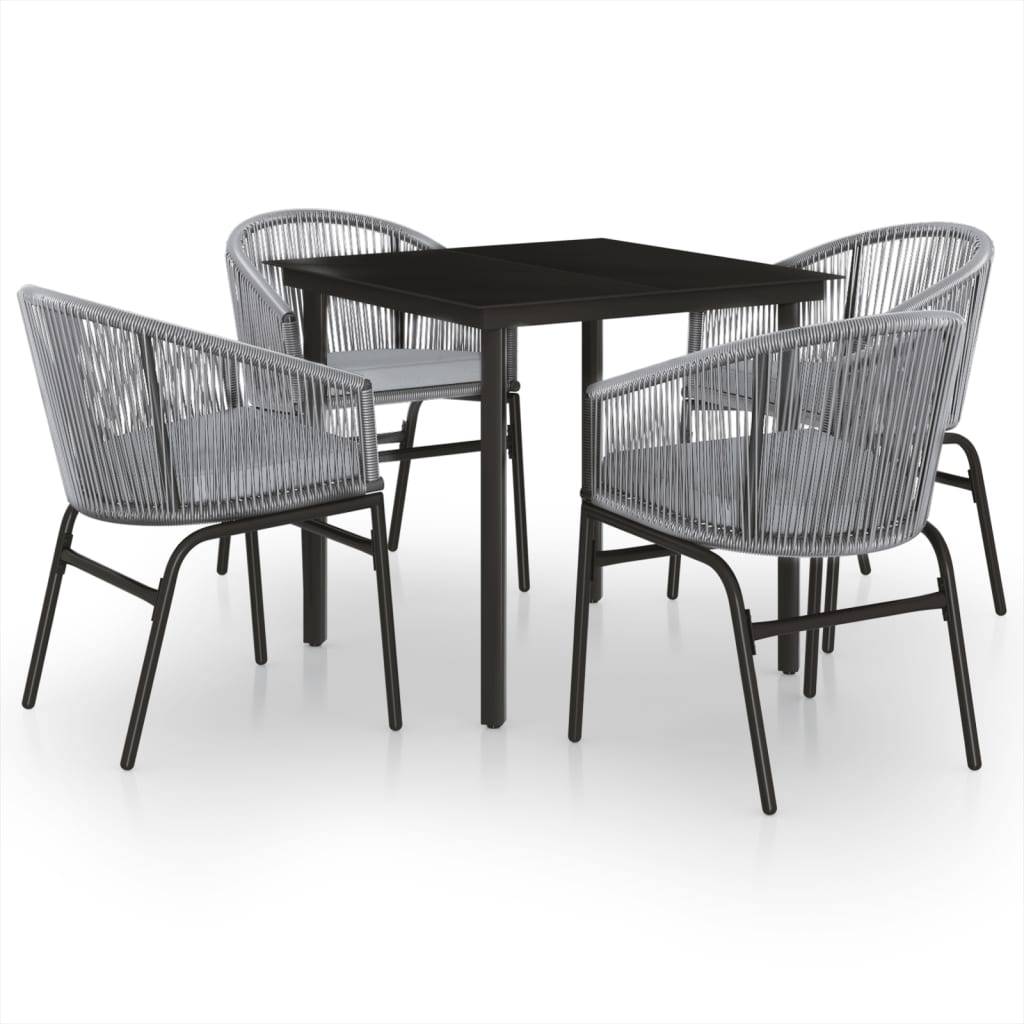 Ensemble Repas Jardin 4P Rotin PVC avec Coussins Gris – ComfortXL Outdoor Living - Image 2