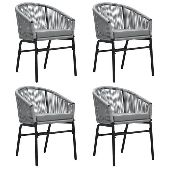 Ensemble Repas Jardin 4P Rotin PVC avec Coussins Gris – ComfortXL Outdoor Living - Image 3
