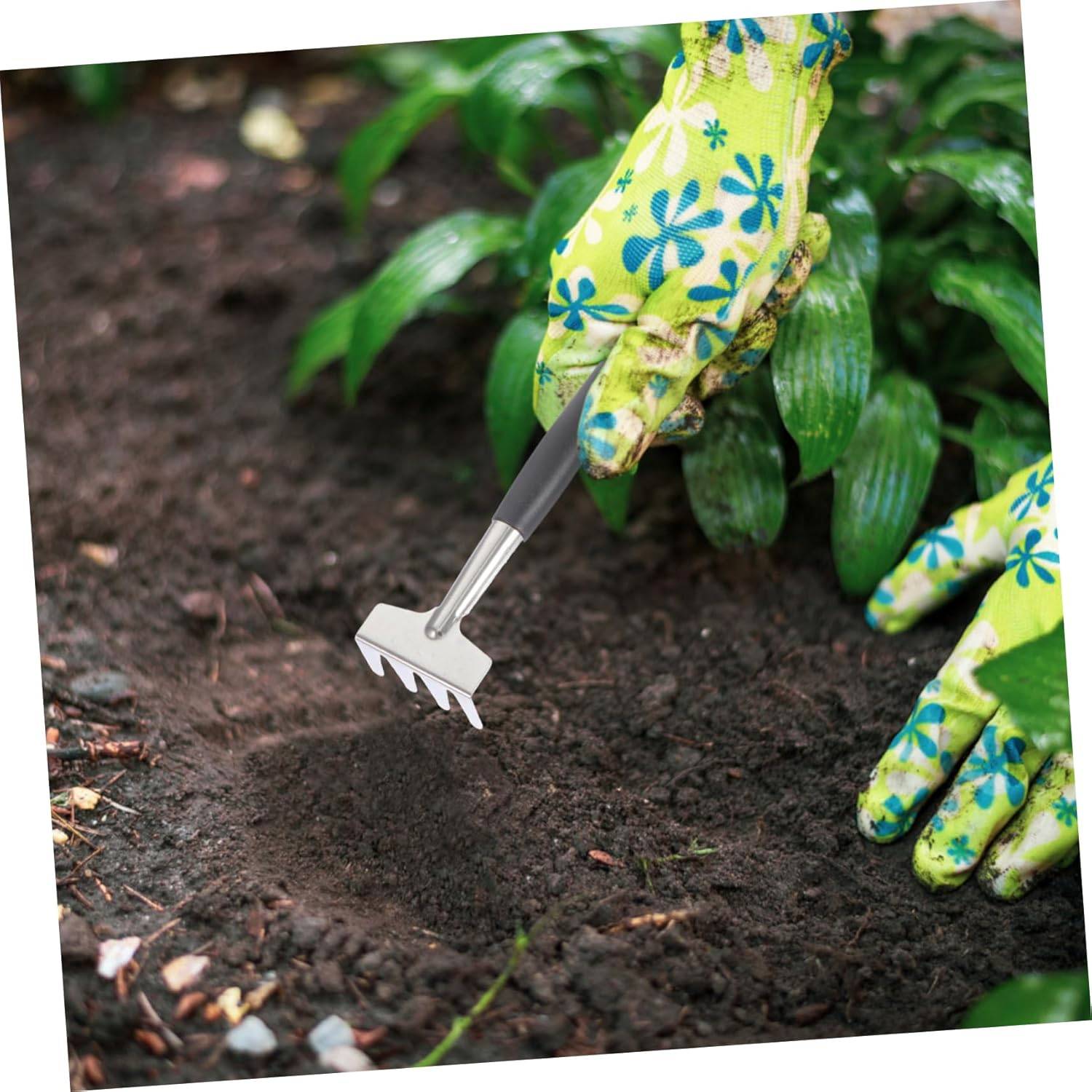 Kit de 3 Outils de Jardin Compact en Acier Inoxydable pour Détendre le Sol - Truelles Ergonomiques - IntiMeg - Image 4