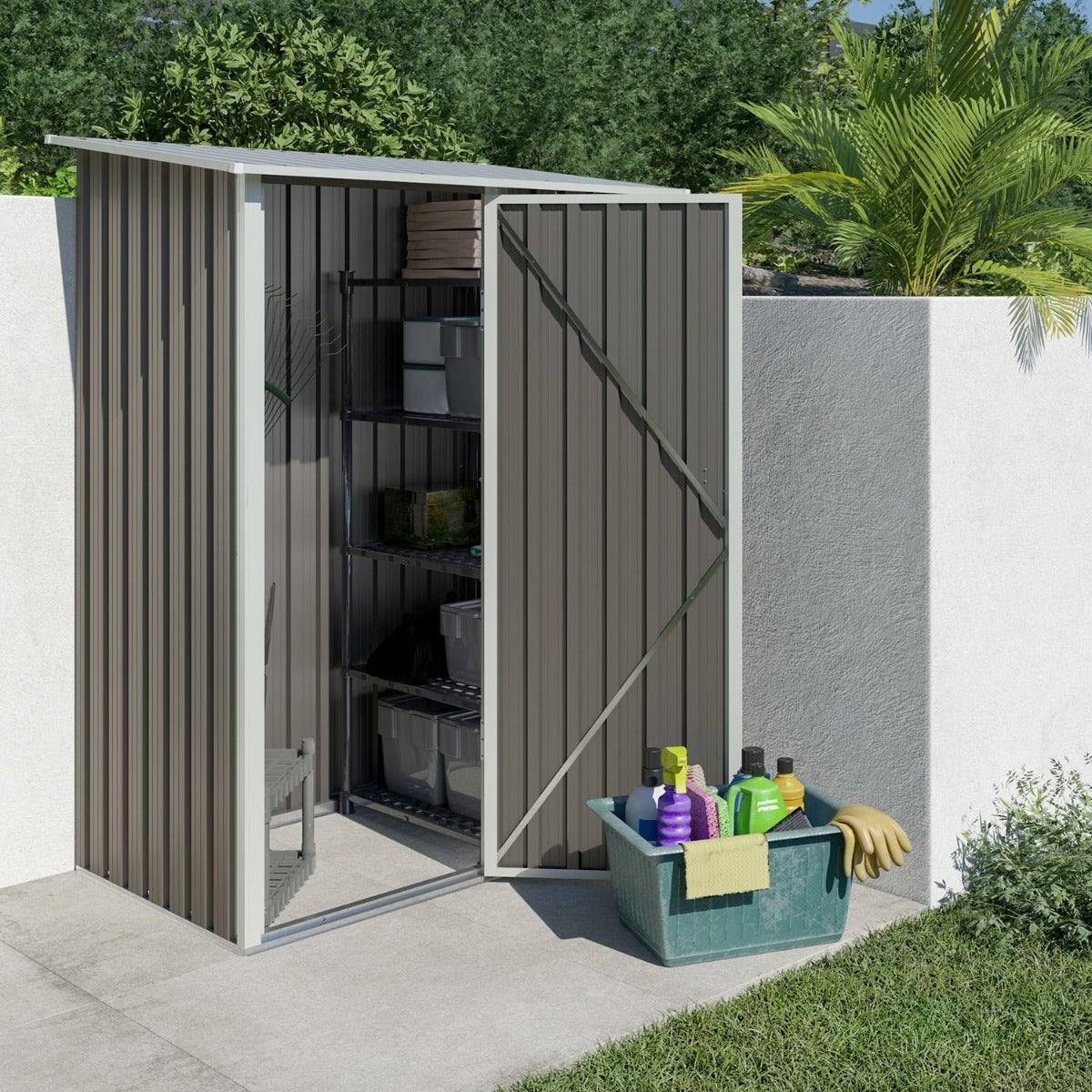 Trigano Jardin - Abri de jardin métal toit plat 1,04 m2 Trigano + kit d'ancrage - Image 1