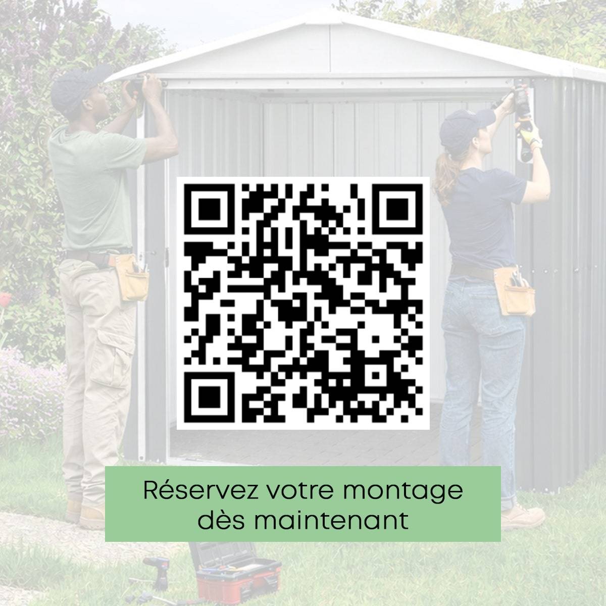 Trigano Jardin - Abri de jardin métal toit plat 1,04 m2 Trigano + kit d'ancrage - Image 5