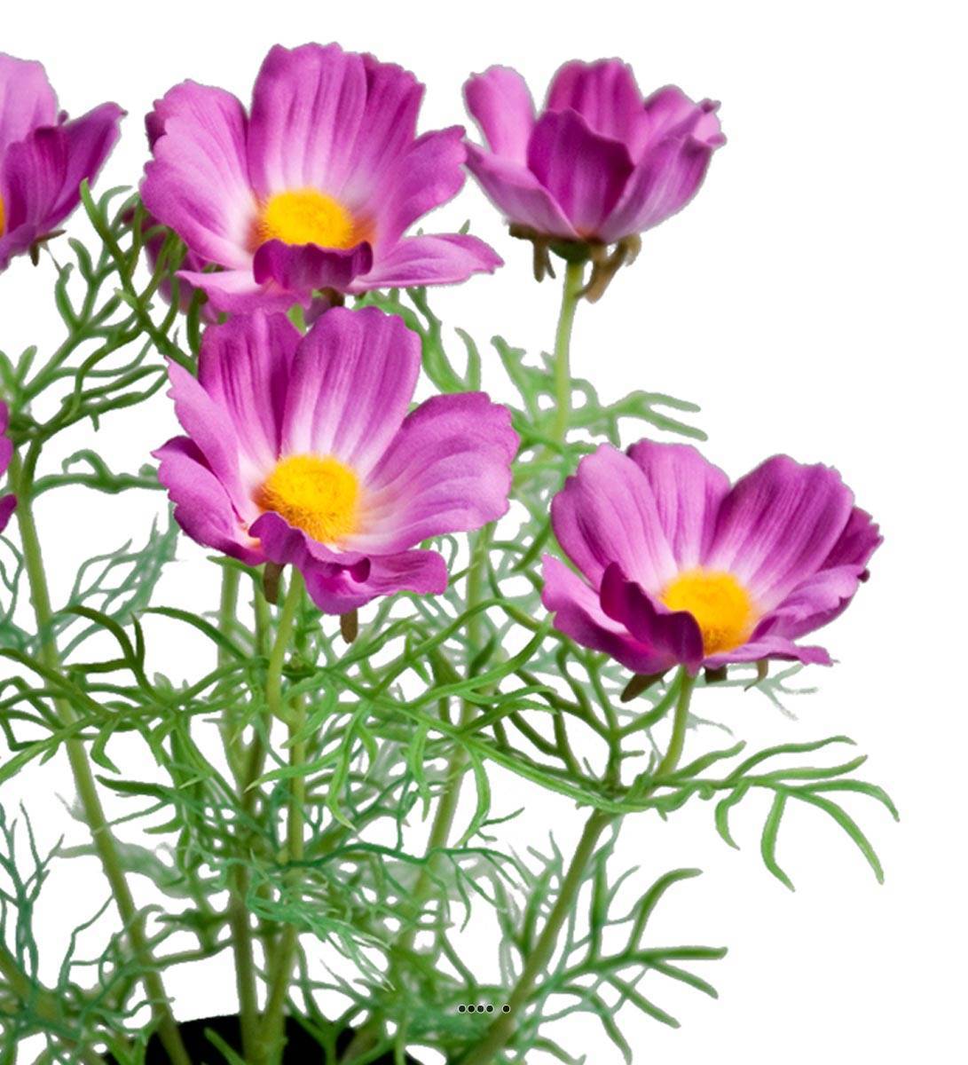 Artificielles - Cosmos fleuries artificielle en pot H 40 cm Pourpre-rose - couleur: Pourpre-rose 331 - Image 3