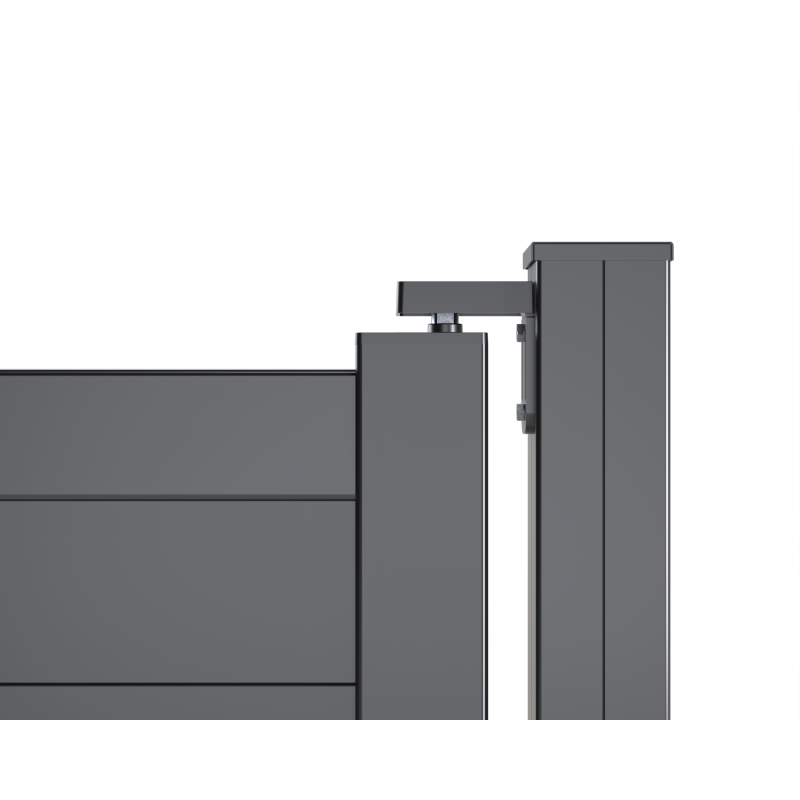 Portail battant Aluminium Plein - Largeur 4m - Hauteur 1m60 – Gris anthracite - Prêt à poser - Easy Clôture - Image 3
