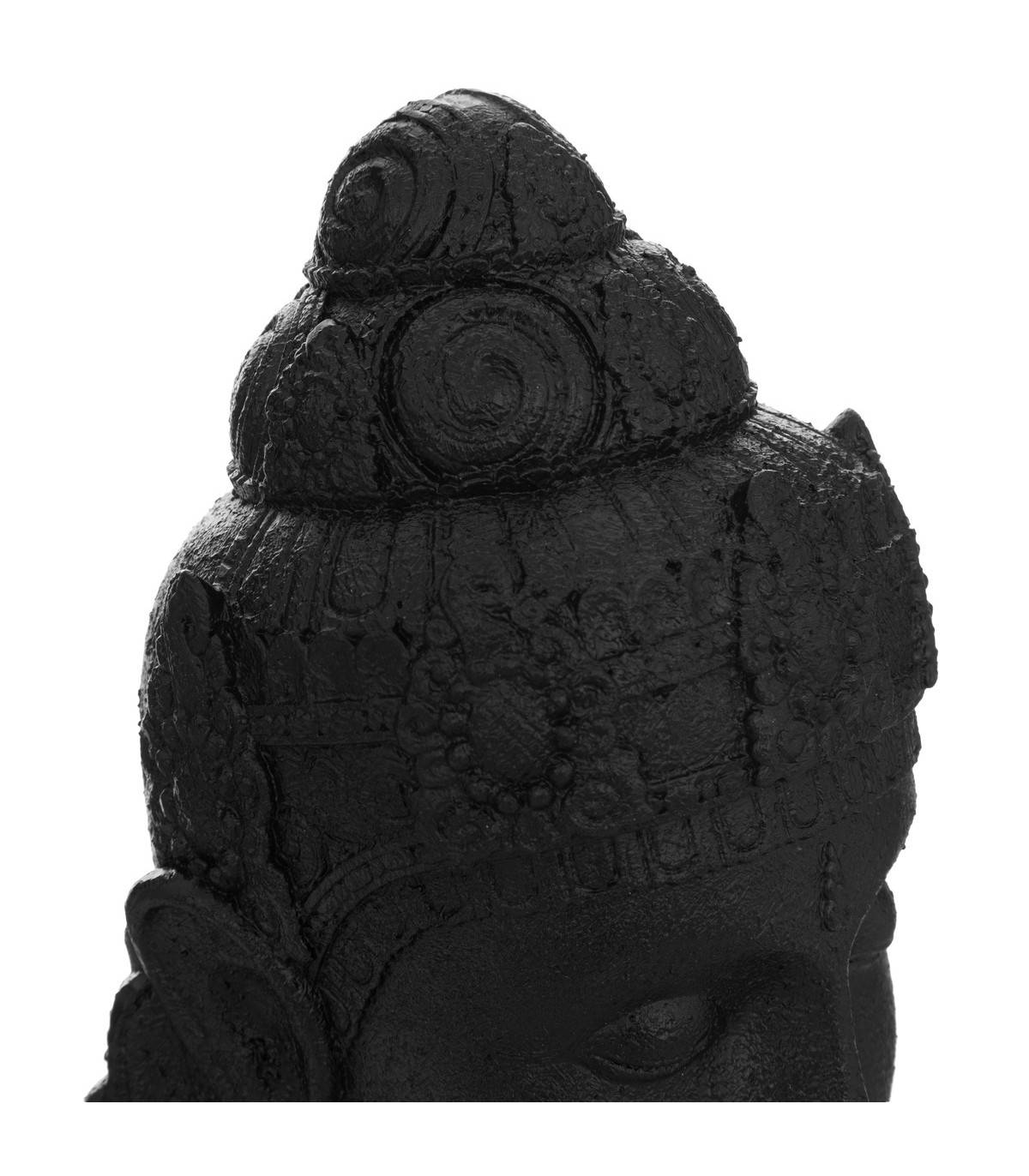 Objet déco Bouddha en résine Gris Anthracite H 27 cm - Image 2