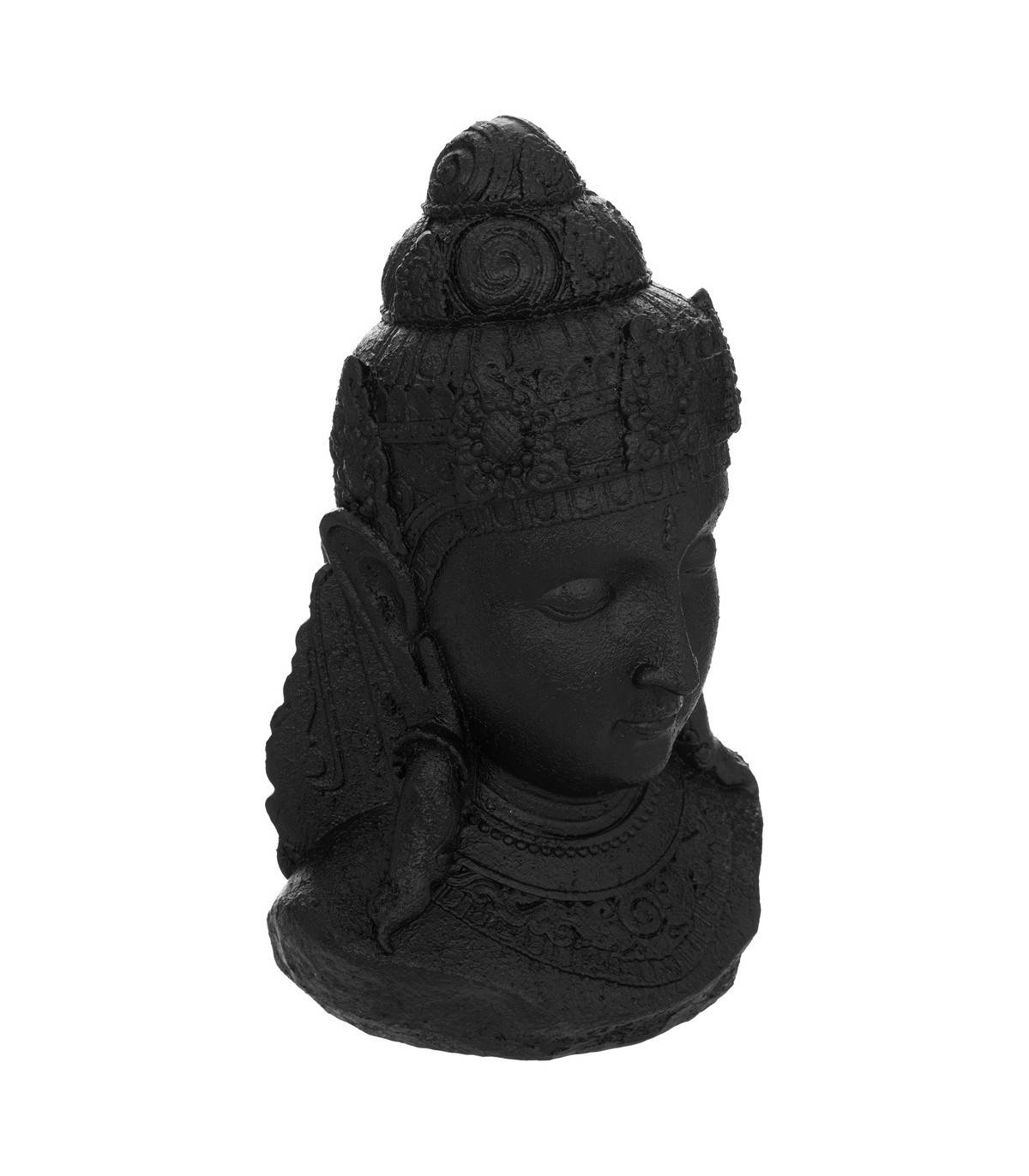 Objet déco Bouddha en résine Gris Anthracite H 27 cm - Image 1