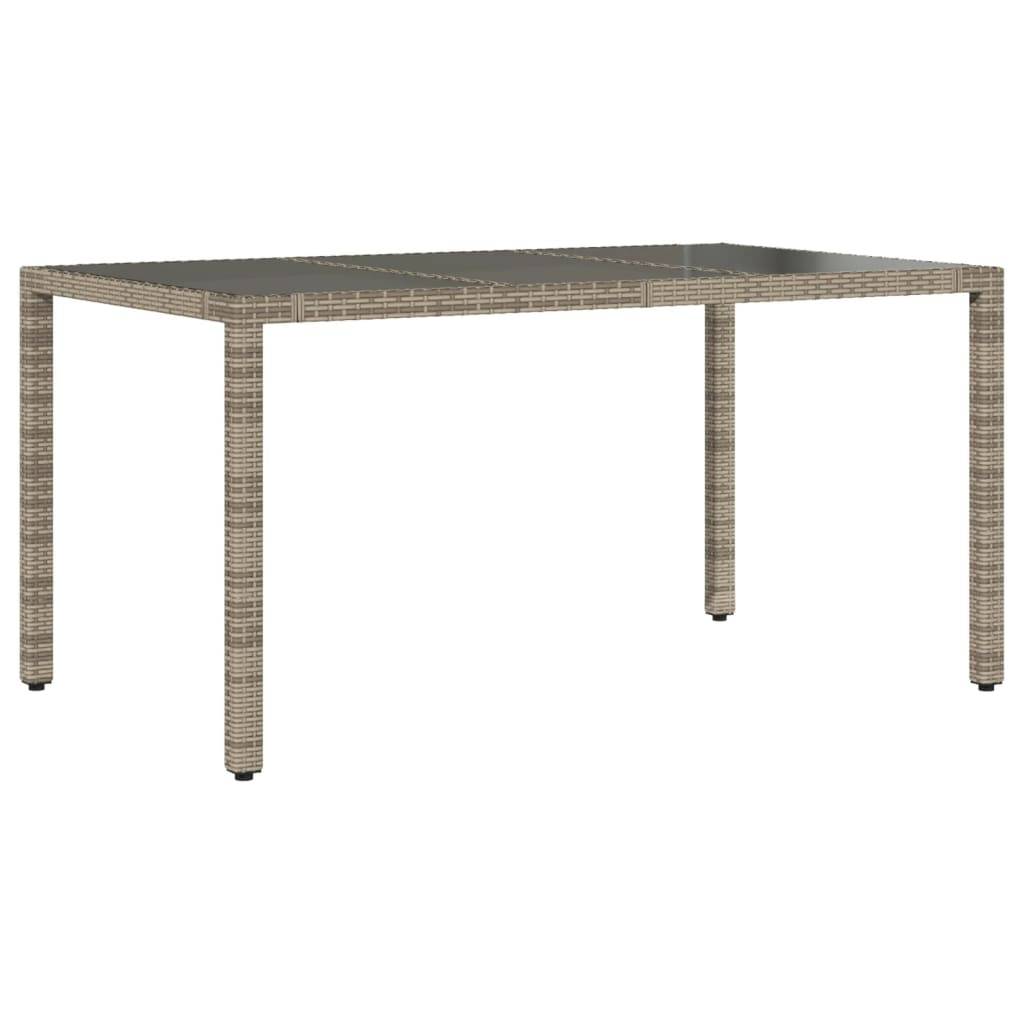 ComfortXL - Table de Jardin Grise 150 cm pour 6 Personnes, Mobilier en Résine Tressée et Plateau Verre – ComfortXL Outdoor Living - Image 6