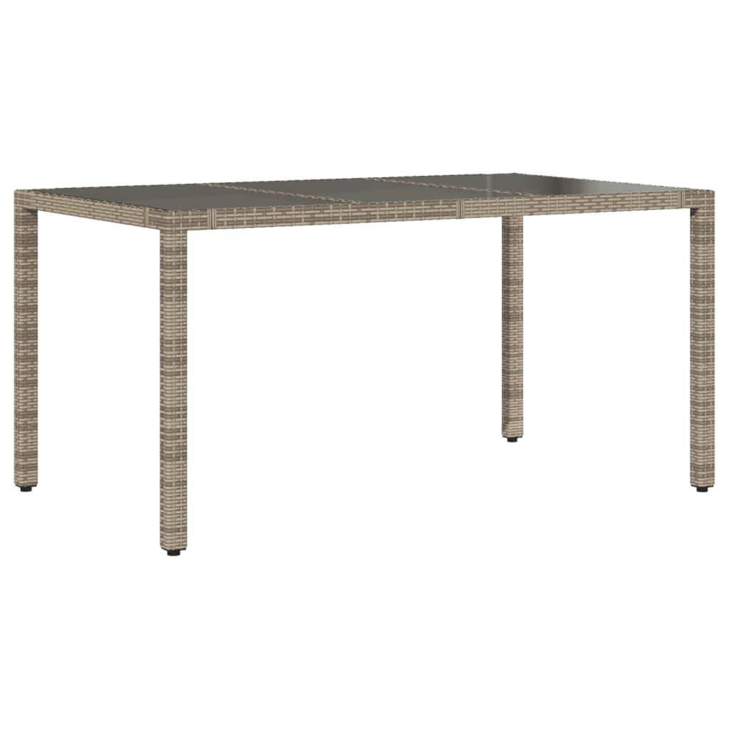 ComfortXL - Table de Jardin Grise 150 cm pour 6 Personnes, Mobilier en Résine Tressée et Plateau Verre – ComfortXL Outdoor Living - Image 2
