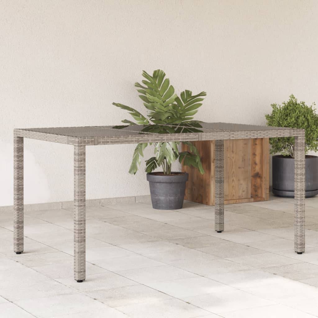 ComfortXL - Table de Jardin Grise 150 cm pour 6 Personnes, Mobilier en Résine Tressée et Plateau Verre – ComfortXL Outdoor Living