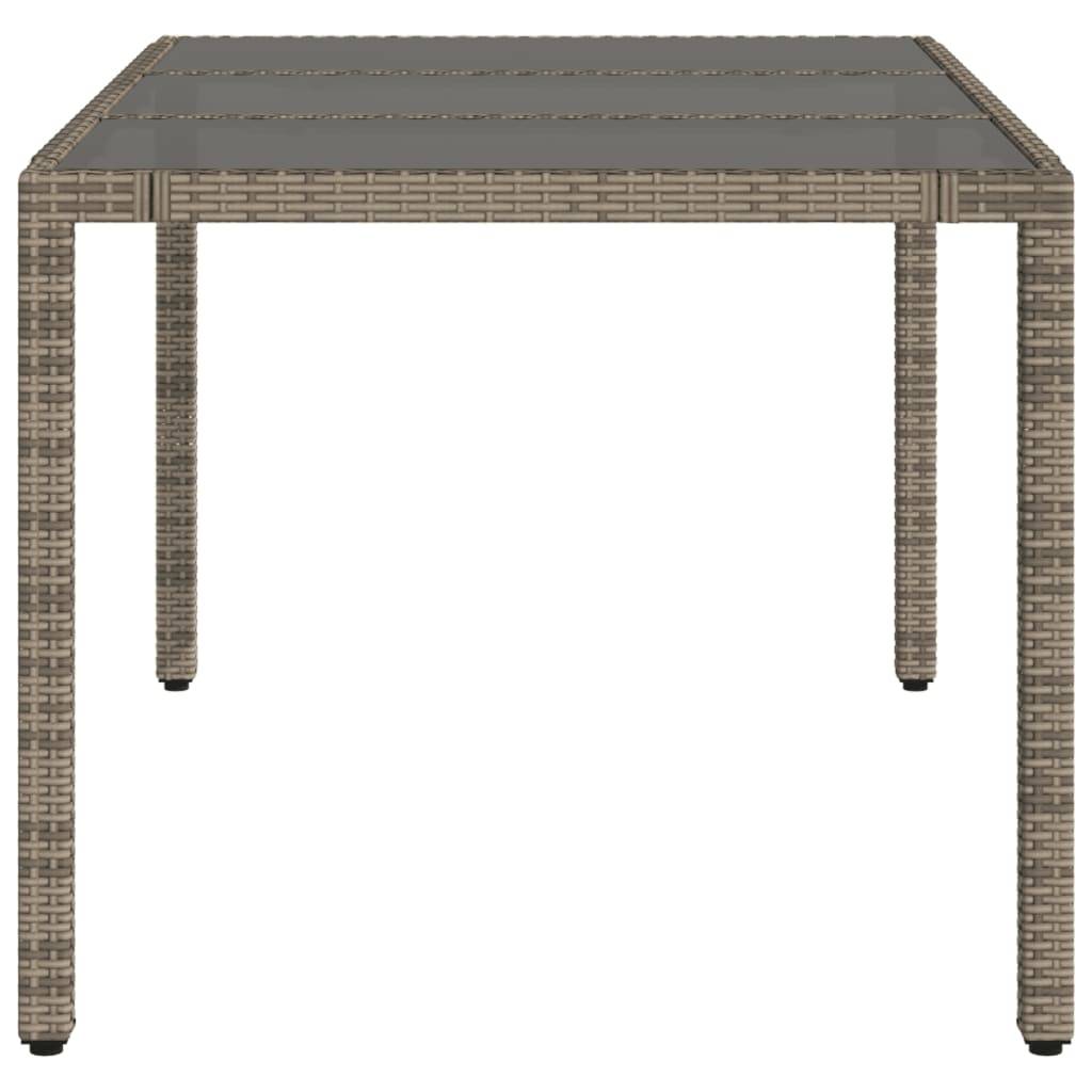 ComfortXL - Table de Jardin Grise 150 cm pour 6 Personnes, Mobilier en Résine Tressée et Plateau Verre – ComfortXL Outdoor Living - Image 5