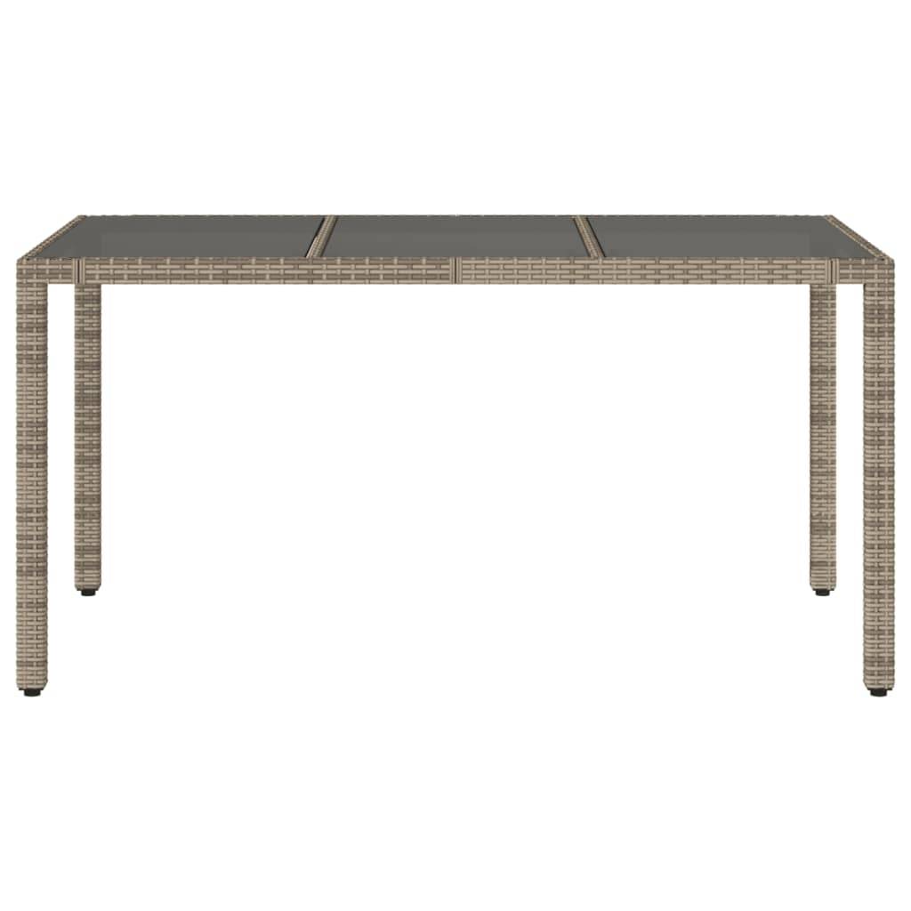 ComfortXL - Table de Jardin Grise 150 cm pour 6 Personnes, Mobilier en Résine Tressée et Plateau Verre – ComfortXL Outdoor Living - Image 4