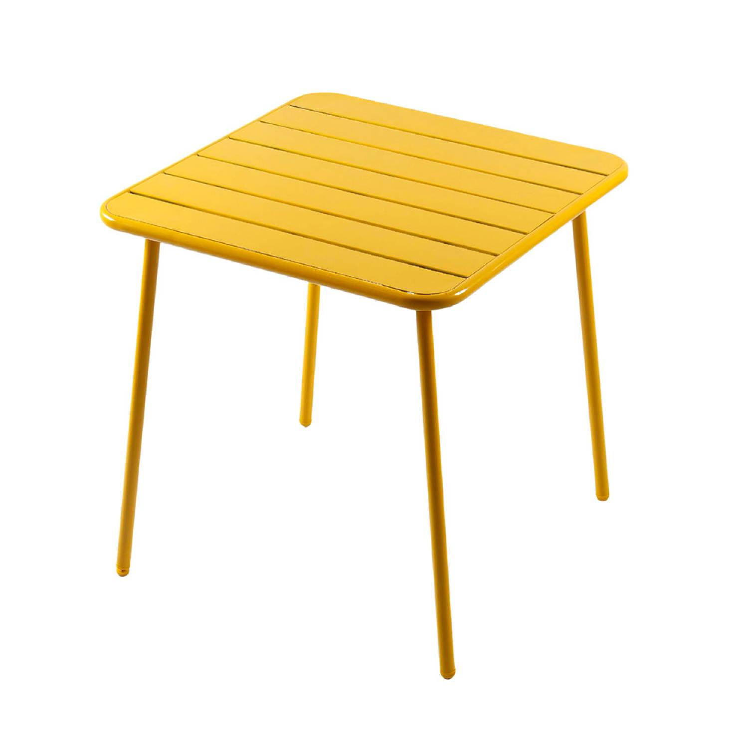 Ensemble table de jardin carrée 70cm et 4 chaises jaune BERGAME - Image 10