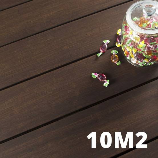 Kit Terrasse Bambou 10m² MELODY - 32 lames de Terrasse (185 x 13.9 x 1.8 cm) - Fixation Clips Cobra Hybrid 7-22 - Garantie 25 ans - Image 1