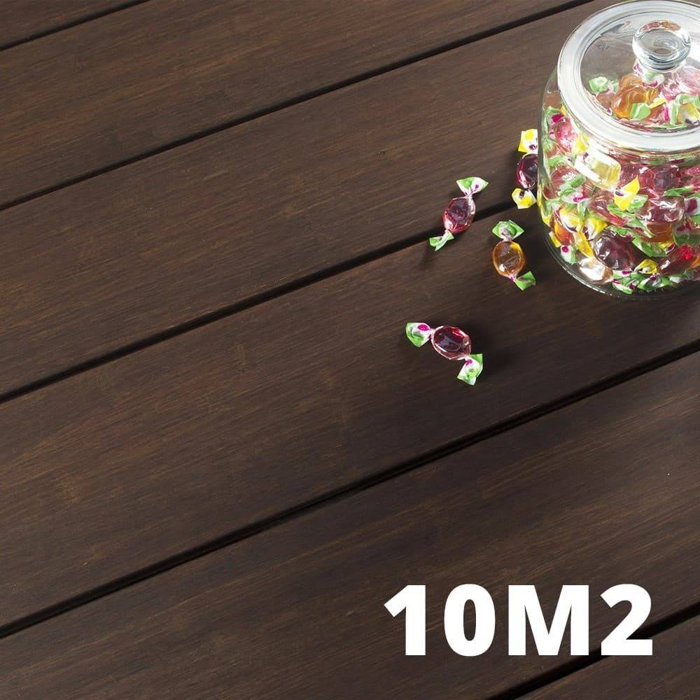 Kit Terrasse Bambou 10m² MELODY - 32 lames de Terrasse (185 x 13.9 x 1.8 cm) - Fixation Clips Cobra Hybrid 7-22 - Garantie 25 ans