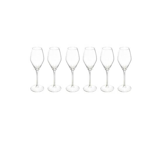 Lot de 6 Flûtes à Champagne "Silvia" 21cl Transparent