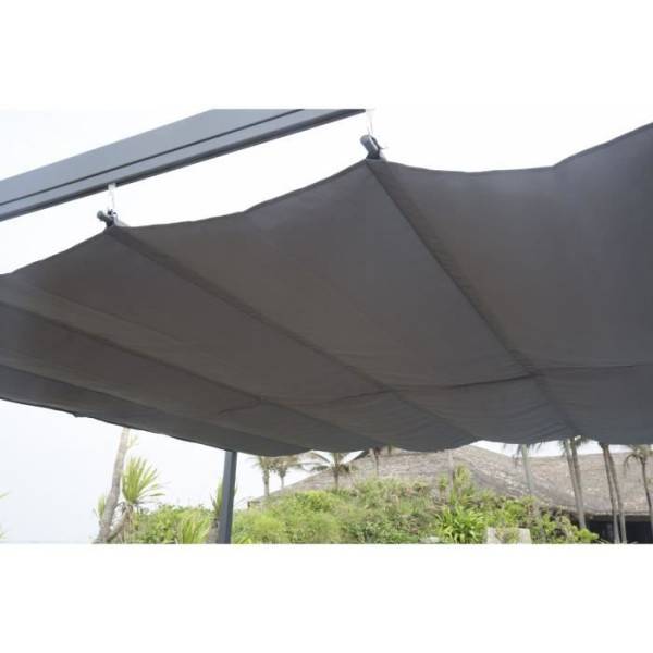 Pergola KIBA avec toit déroulant - Gris - 3 x 3 m - Image 2