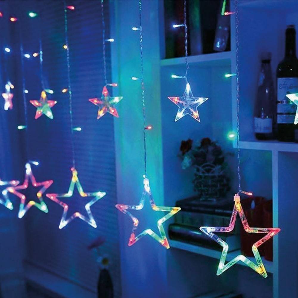 Rideaux lumineux étoilé avec LED à piles - Image 3