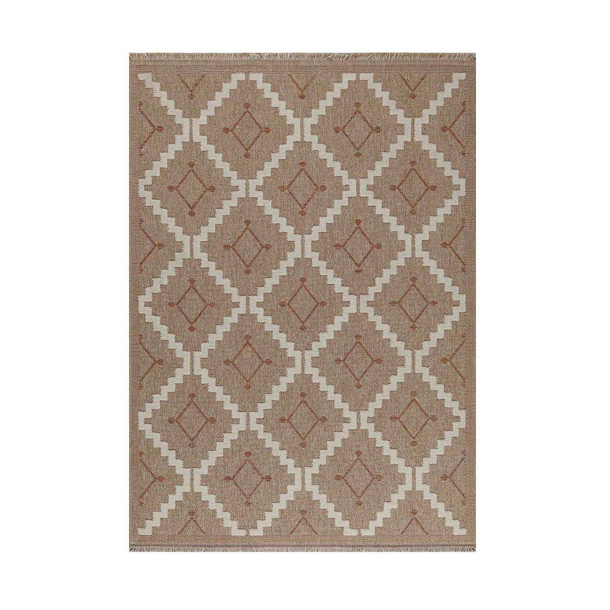 Jardindeco - Tapis intérieur extérieur aspect jute terracota Tijuana 9041 170 x 120 cm - Image 1
