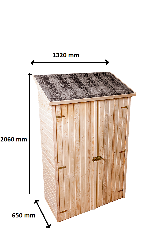 Habrita - Abri mural bois massif multiusages avec 3 étagères couverture bitumée / 16 mm / dimensions extérieures : L 125 x l 65 x H 206 cm - Image 6