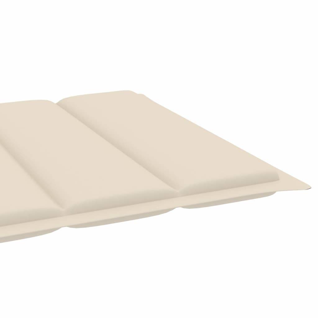 Vidaxl - Chaises longues lot de 2 avec coussin crème Bois de teck solide vidaXL 3073188 - Image 5