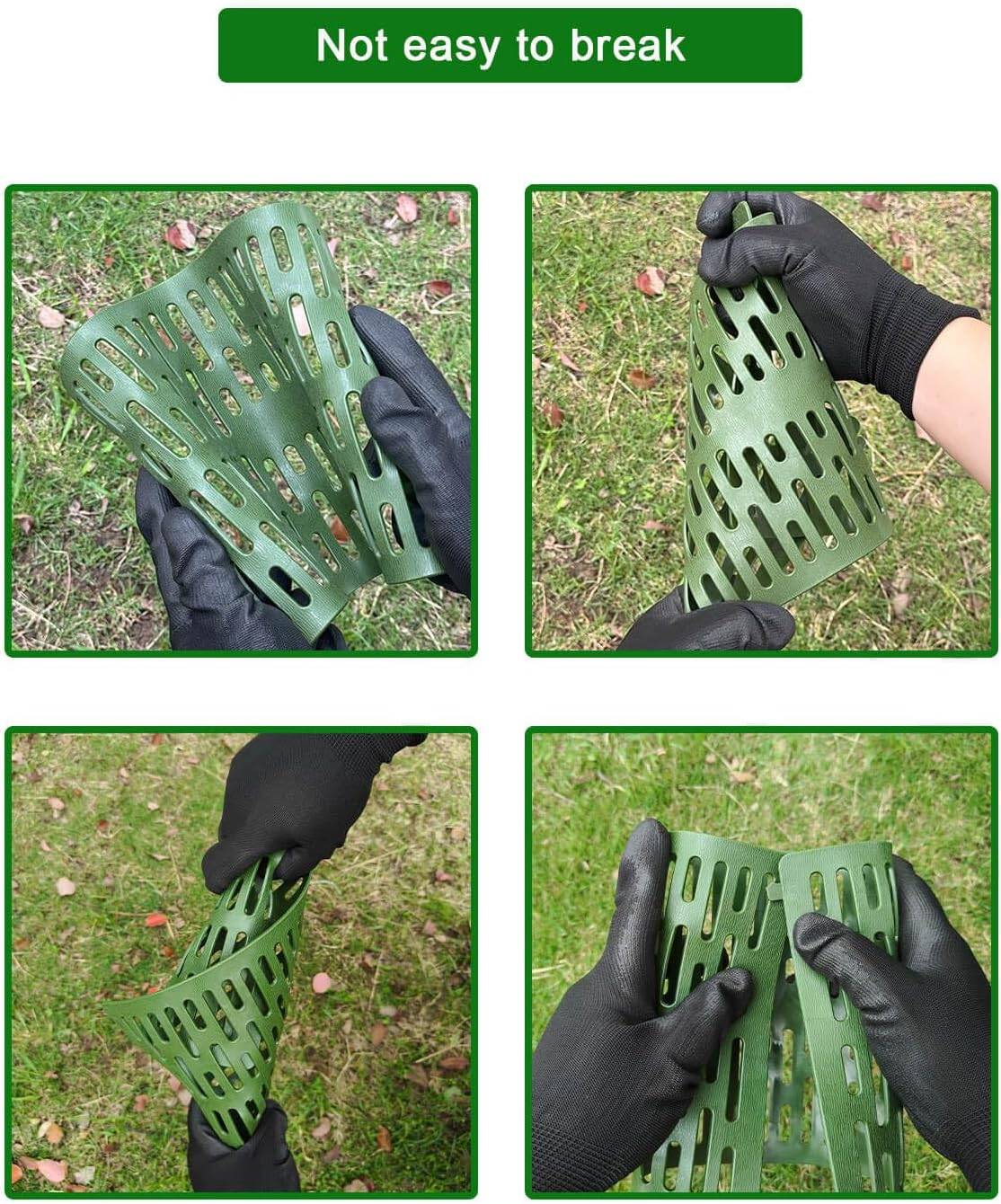 Lot de 9 protections de tronc d'arbre, plastique extensible avec trous de ventilation, protections de tondeuse à gazon, vert.33 x 20 cm-Lytech - Image 9