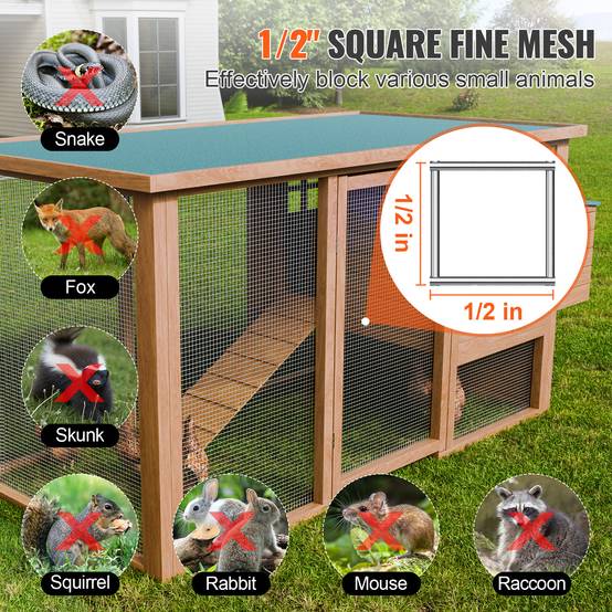 VEVOR Grillage soudé galvanisé 915mmx1524 cm, maille 12,7mm, calibre 19, clôture jardin, cages à lapins. - Image 4