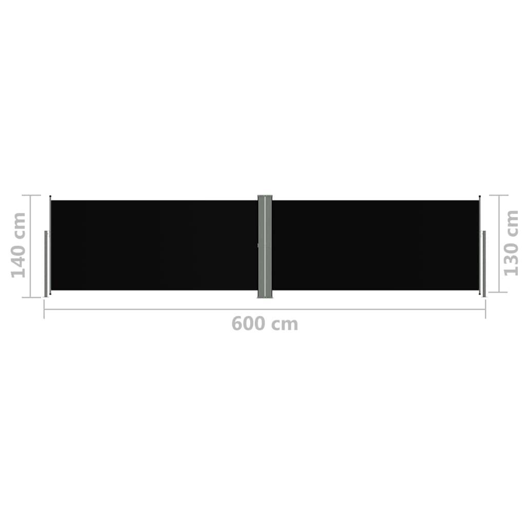 Helloshop26 - Auvent latéral rétractable 140 x 600 cm noir - Image 6