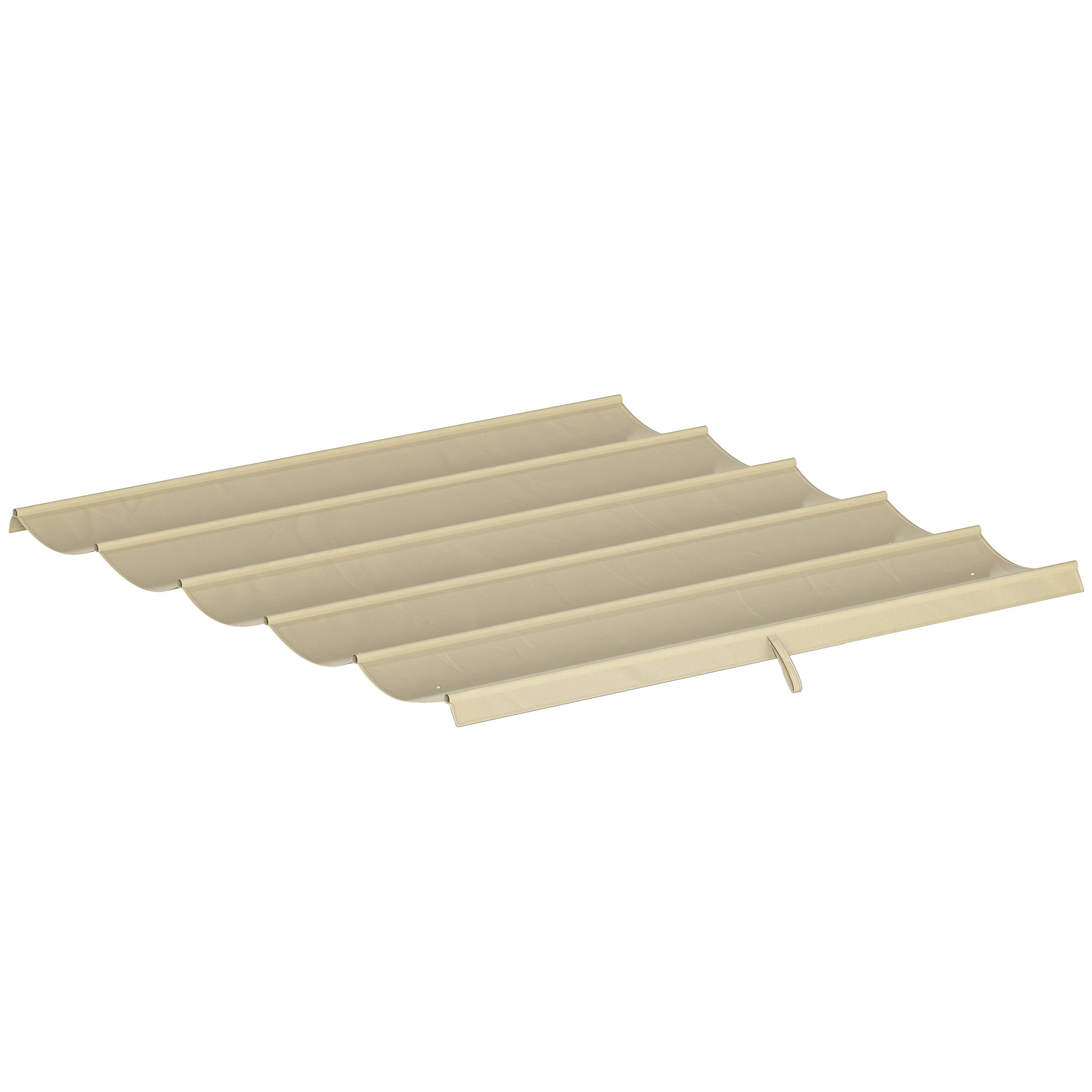 Toile de toit pour pergola tonnelle rétractable de 3 x 3 m - toile uniquement 250 x 255 cm beige - Image 2