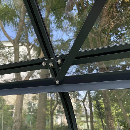 Serre de jardin 11m² en aluminium anthracite verre trempé 4mm avec embase Green Protect Comtesse - Image 7