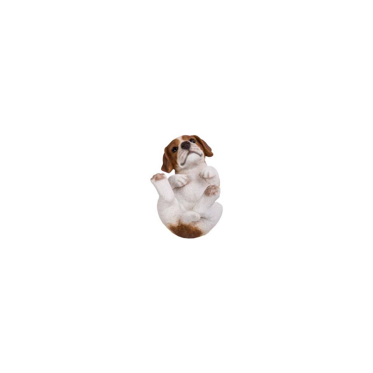 Jardindeco - Bébé Jack russel sur le dos en résine 19 cm  JardinDeco - Image 1