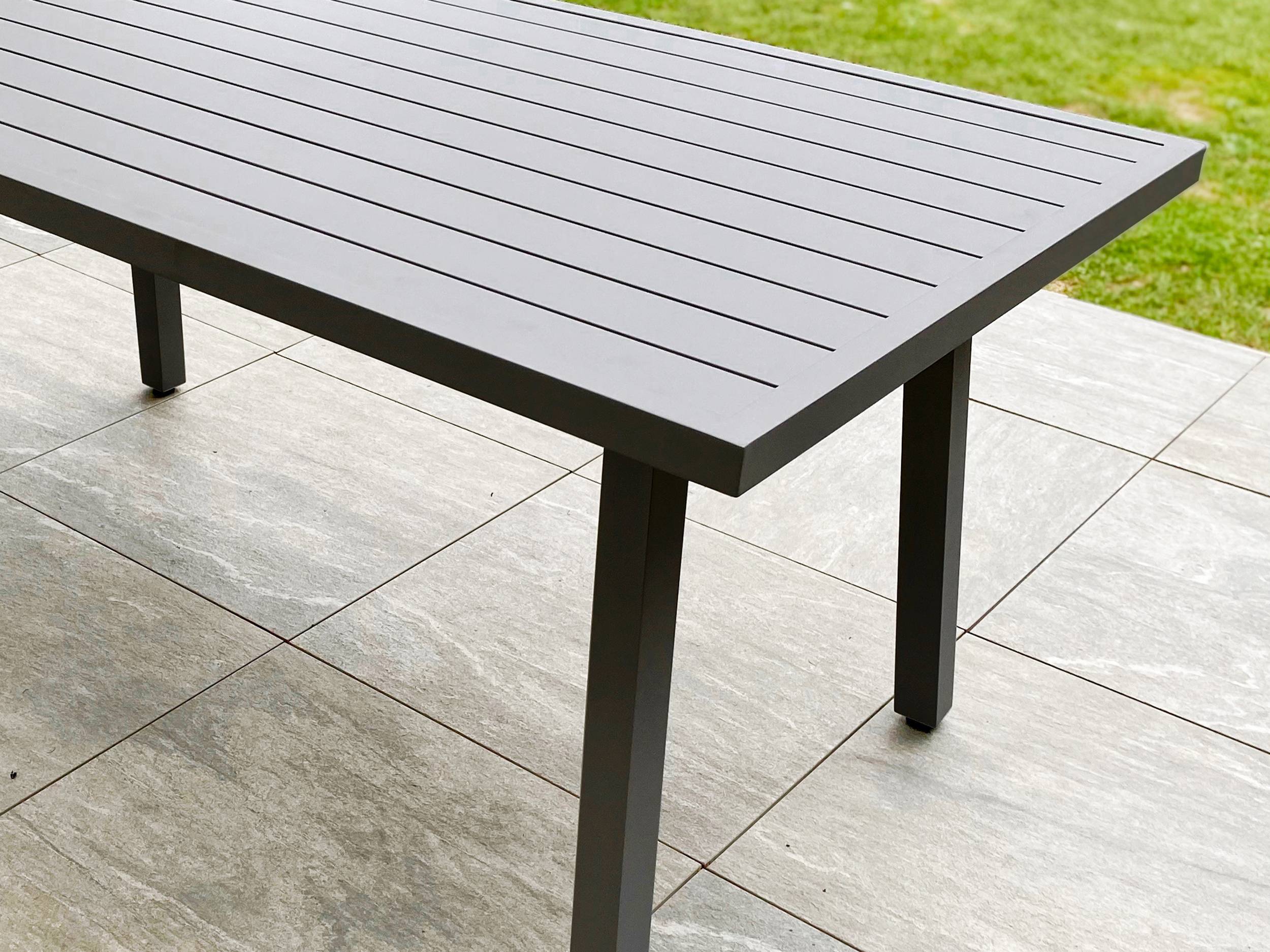 Dcb Garden - Ensemble repas de jardin 9 places en aluminium  - Gris anthracite - ANTALYA - Image 2
