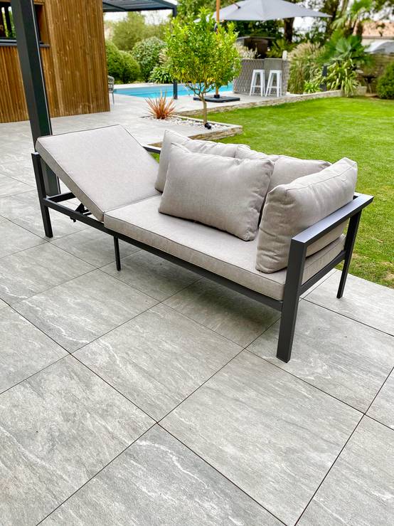 Dcb Garden - Ensemble repas de jardin 9 places en aluminium - Gris anthracite - ANTALYA - Image 4