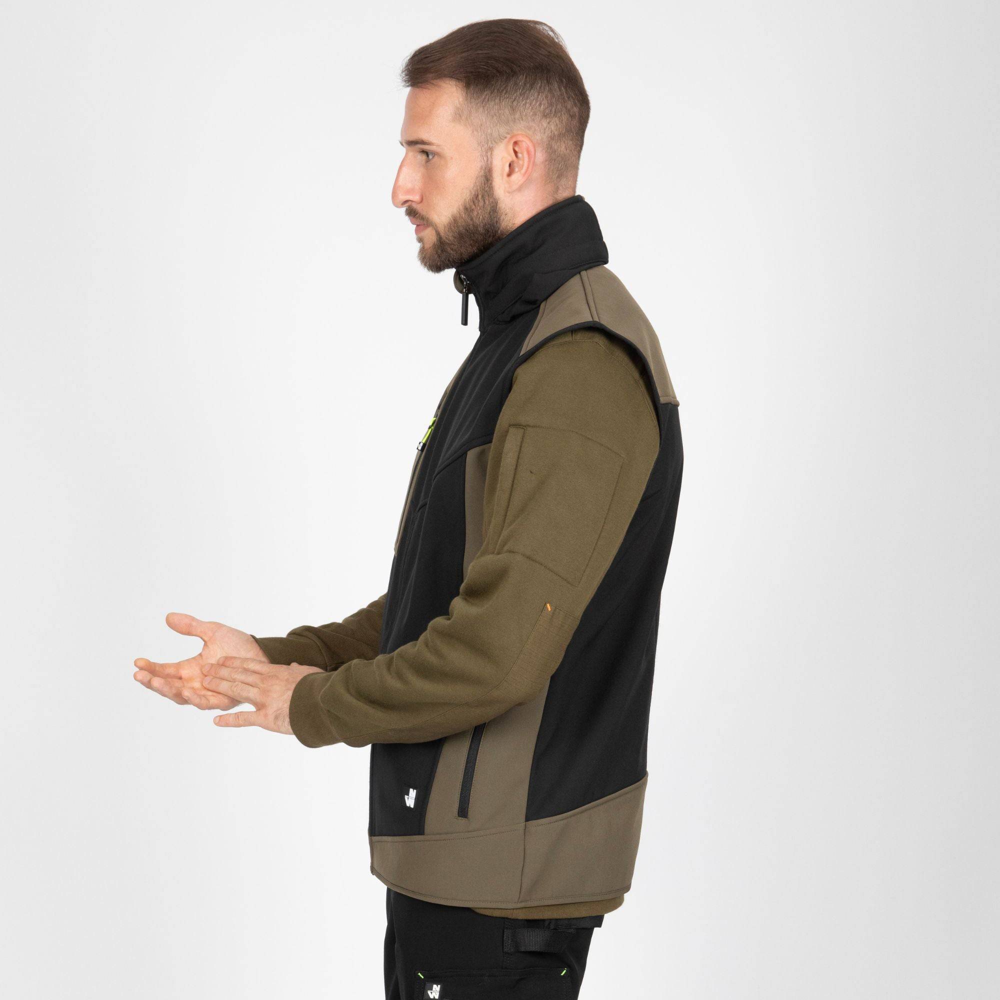 Nineworths - FABIO - GILET SANS MANCHES DE TRAVAIL - 1064 | Noir / Kaki - Image 5