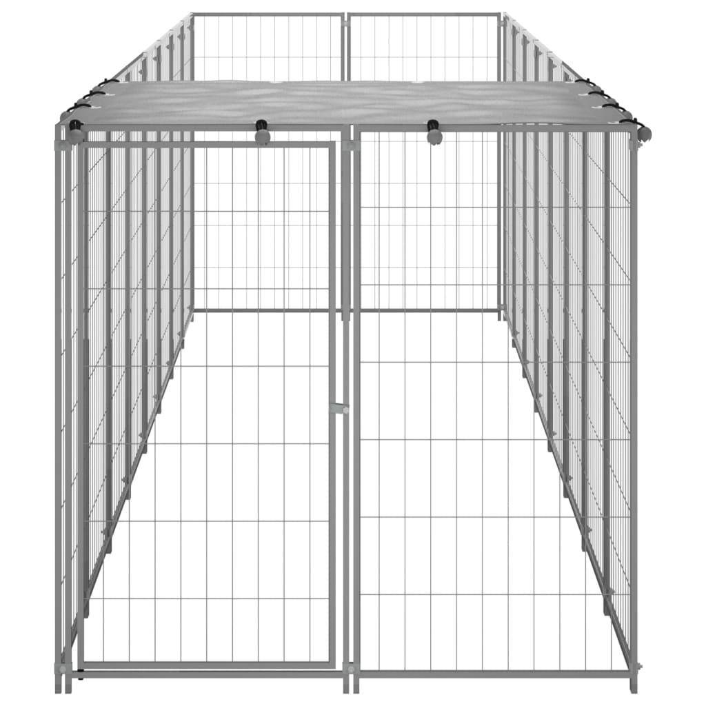 Helloshop26 - Chenil extérieur cage enclos parc animaux chien argenté 4,84 m² acier - Image 4