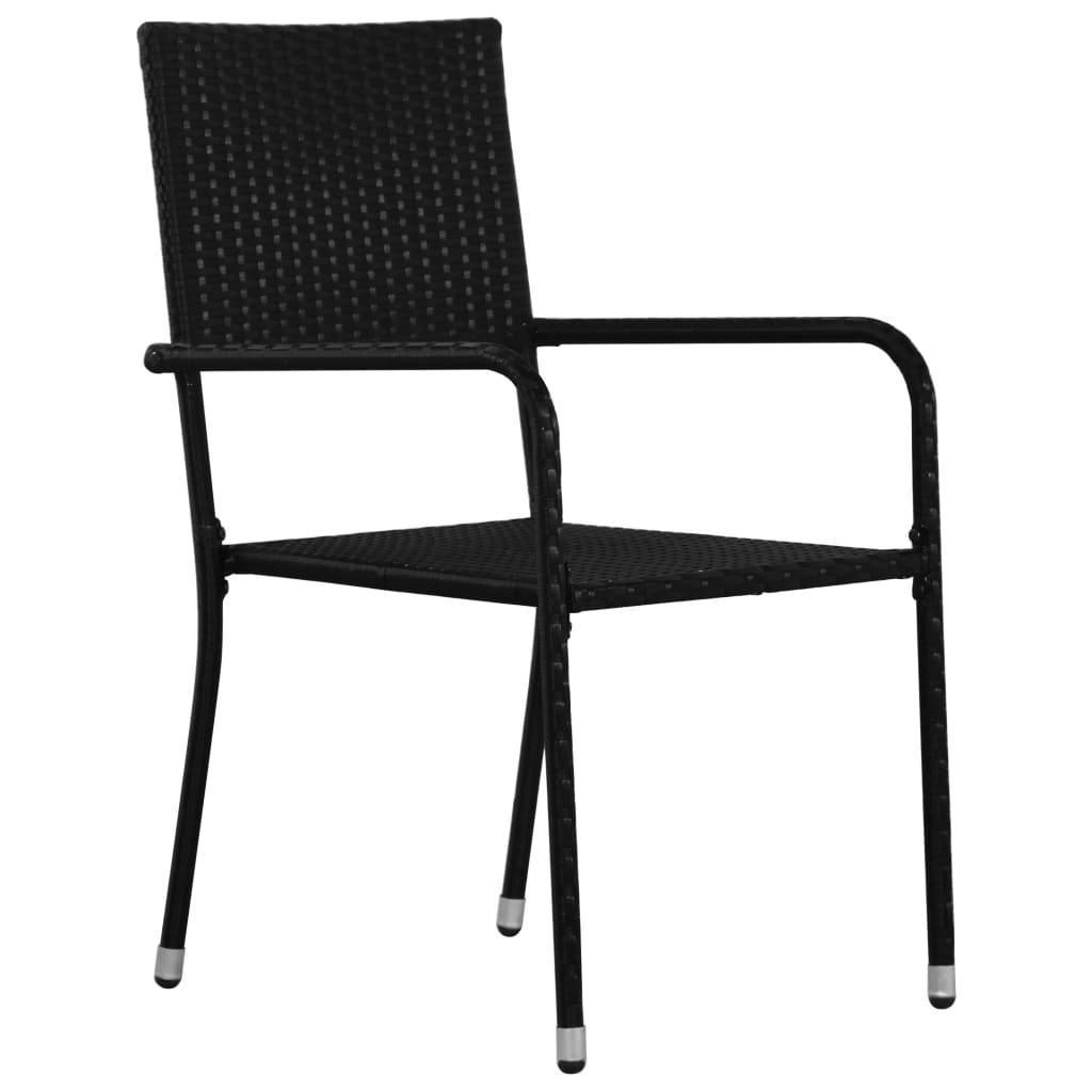 Maison Chic - Lot de 2 Chaises de jardin empilable - Chaise à dîner d'extérieur - Fauteuil d'extérieur noir résine tressée - MEUBLE PRO-JU6190 - Image 1