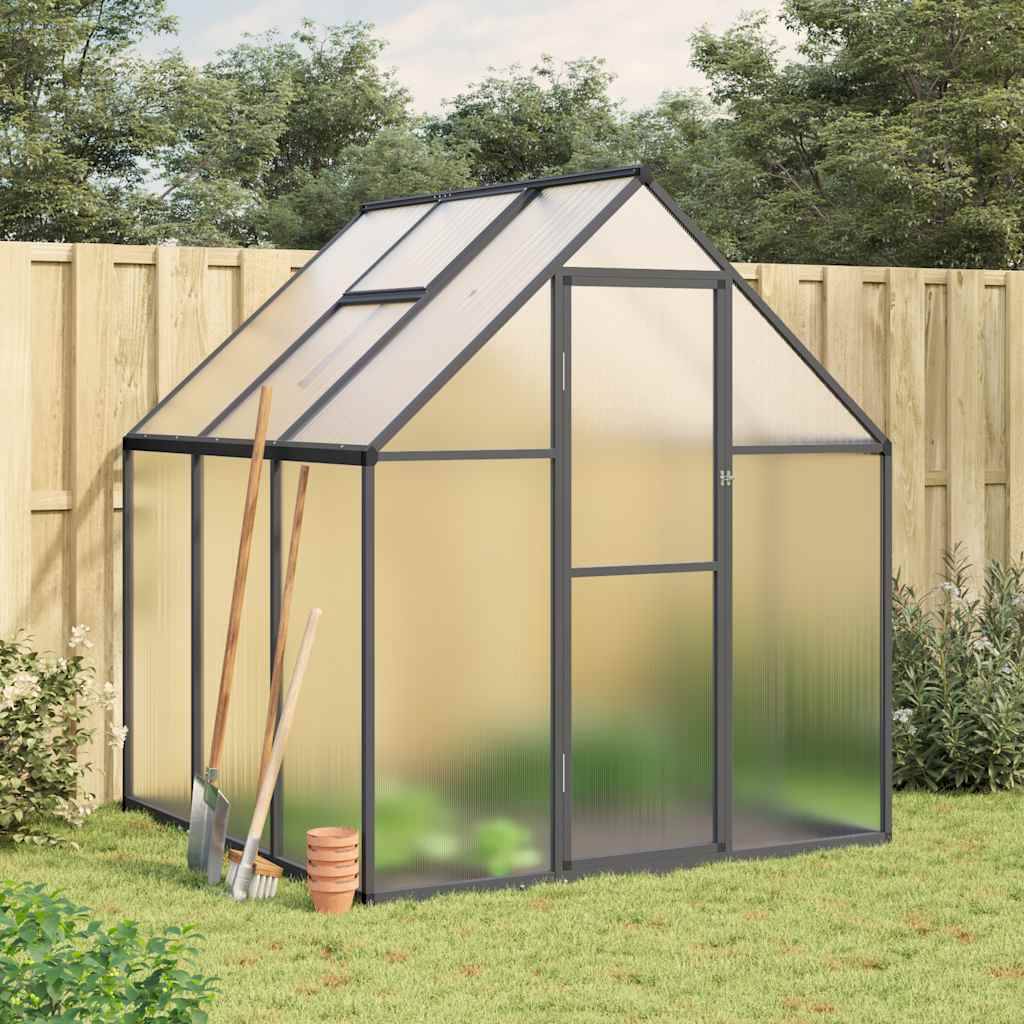 Serre de jardin 2.86m² - Serre de culture avec cadre de base anthracite 169x169x195 cm aluminium MAISON CHIC - Image 2