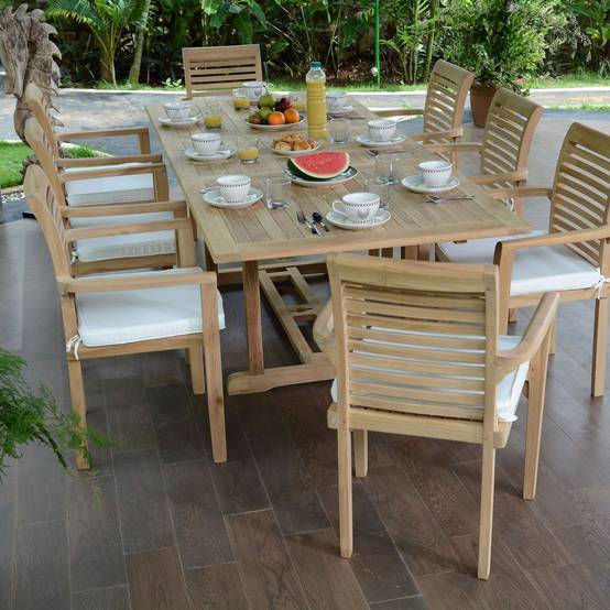 Salon de jardin en teck massif Kingston, 8 places - TECK'Attitude - Image 2