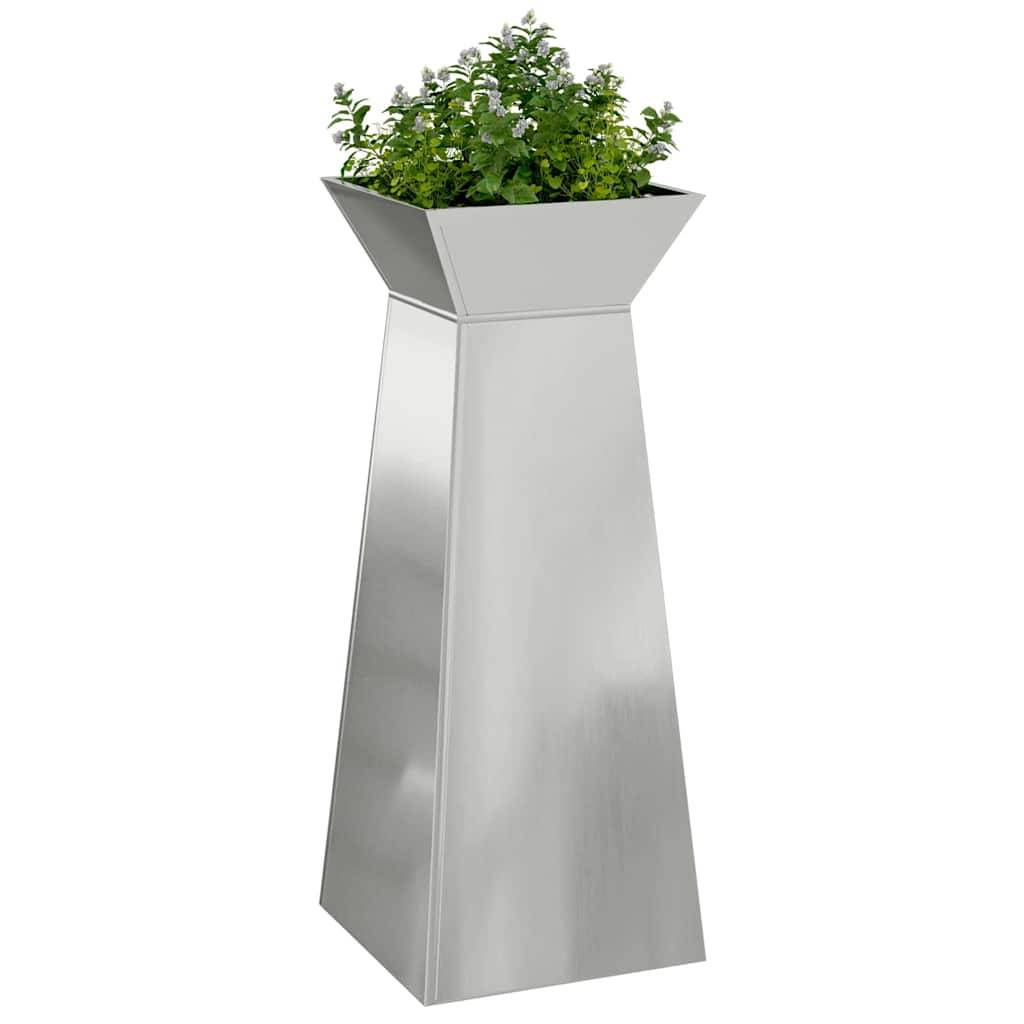 ComfortXL - Grande Jardinière Colonne 100cm Acier Argent, Pot Haut Design Pilier pour Plantes, Décoration Extérieure Moderne – ComfortXL Outdoor Living - Image 3