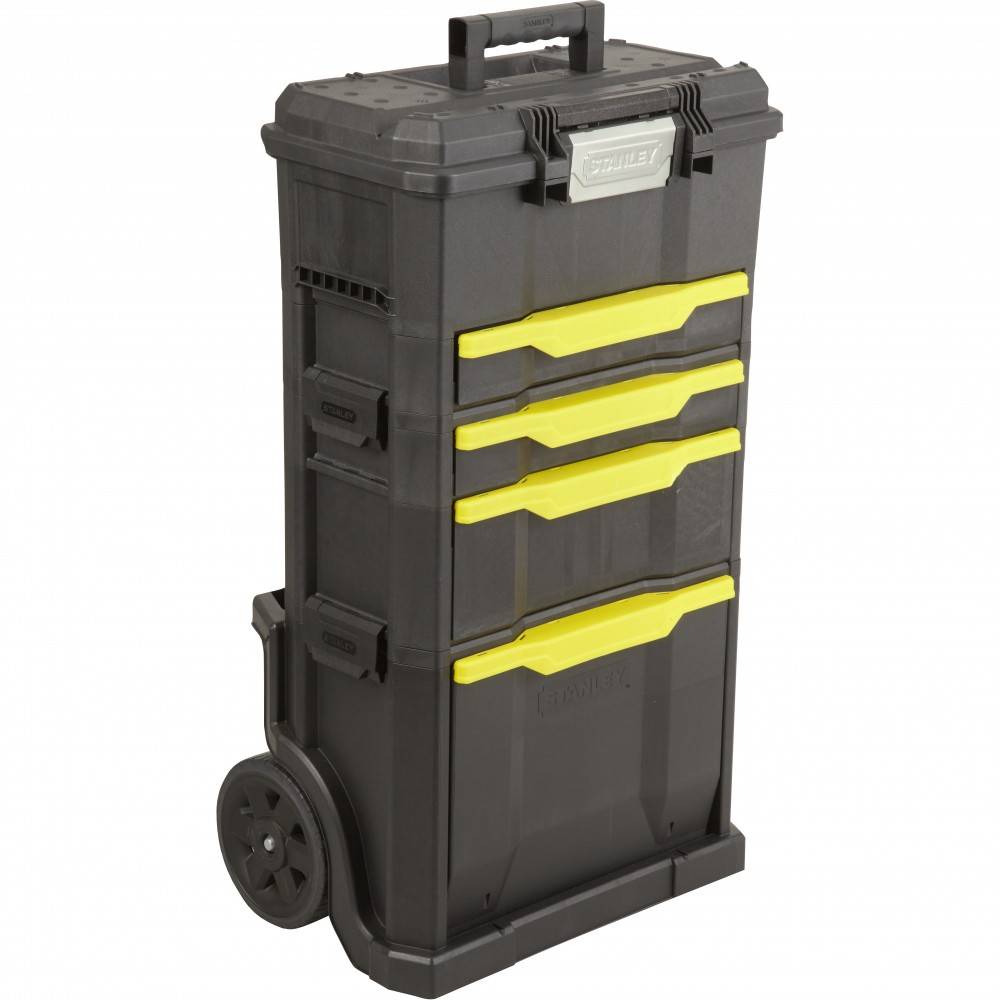 stanley - Servante de chantier + boîte à outils STANLEY plastique, 4 tiroirs 50 cm - Image 1