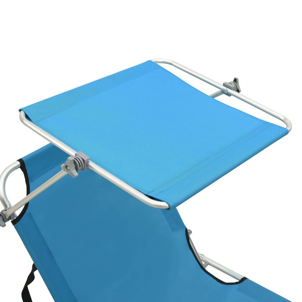 ComfortXL - Transat Aluminium Pliable Pare-Soleil Bleu – ComfortXL Outdoor Living - Image 7